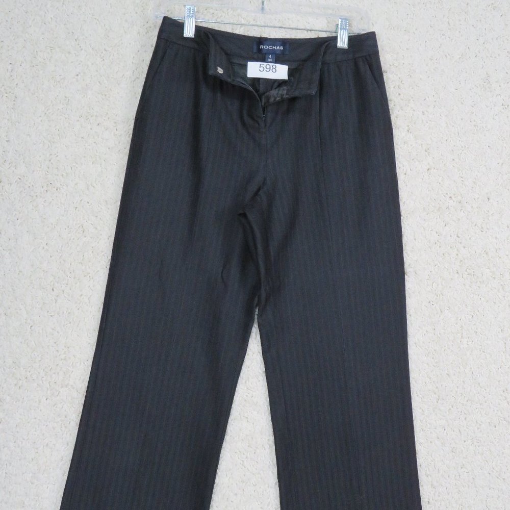 Rochas* Women's Zipper &‎ Hook Three Pocket Pinstripe Pants~ Size 4